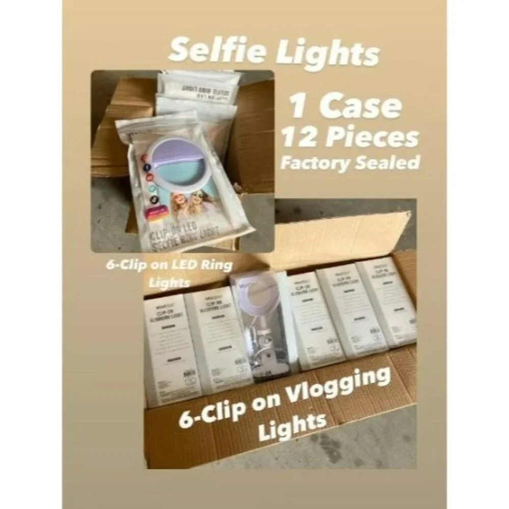 Vivitar Clip-On Vlogging Selfie Ring Light and Clip-on LED (12 items total)